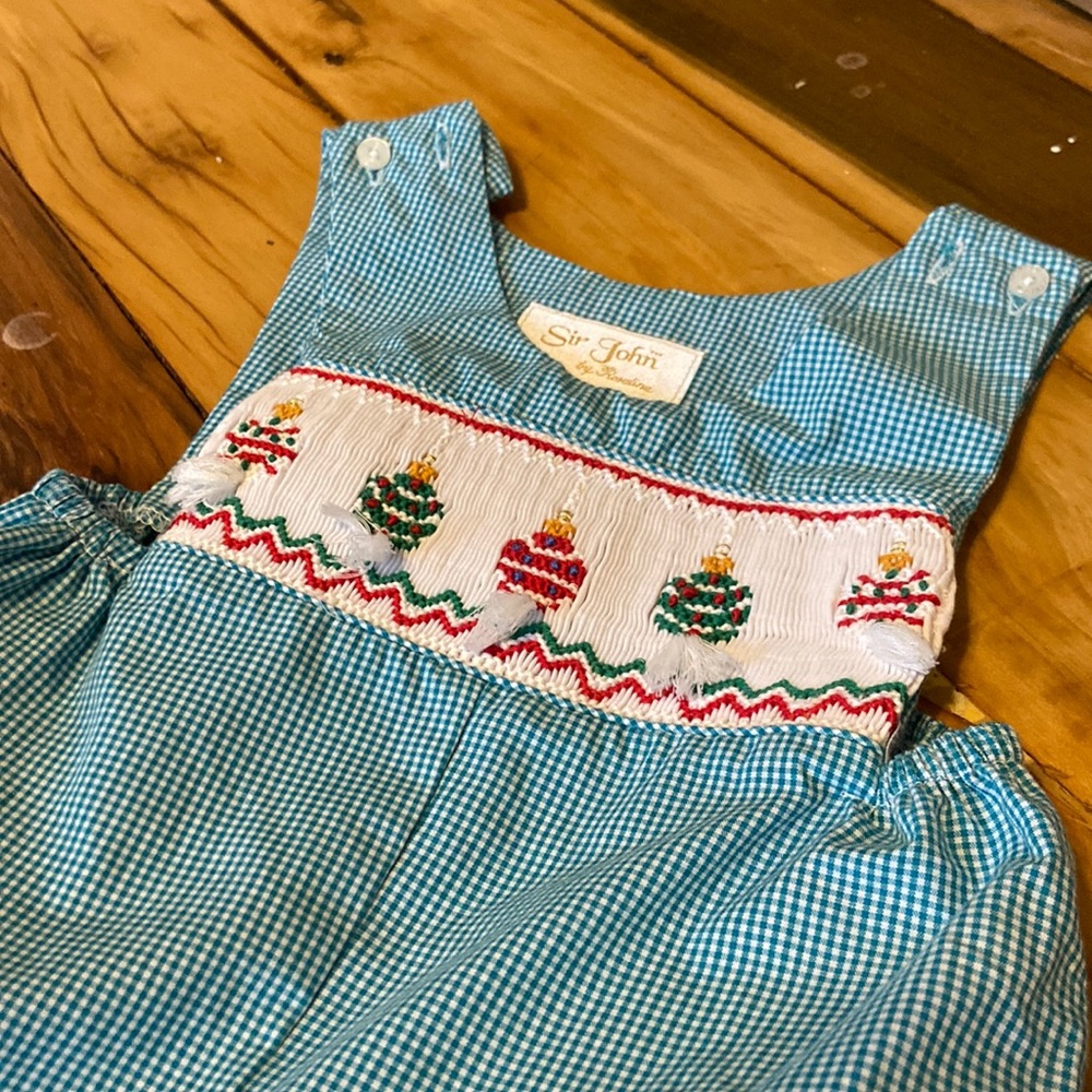 Sir John Smocked Christmas Ornament 🎄 Jon Jon and Shirt Set - Picture 3 of 5